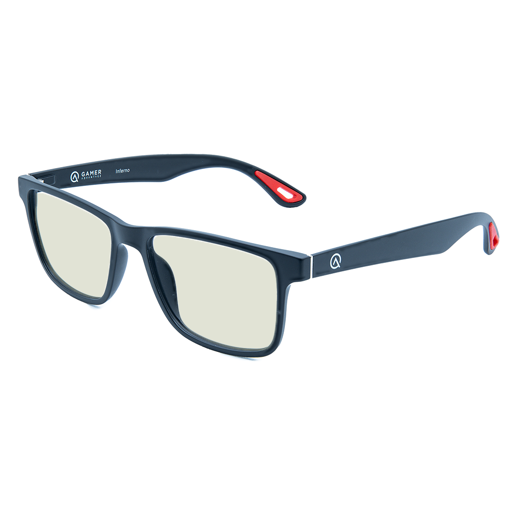 Black Sleep Lens Gaming Glasses Side