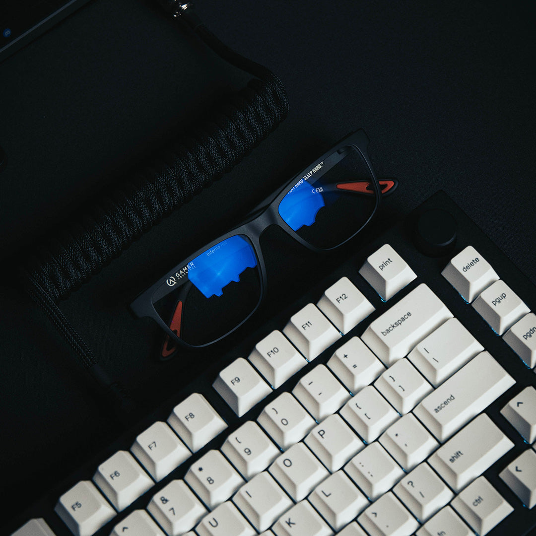 Black Gaming Glasses Front Sleep Lens Blue-Light Blocking