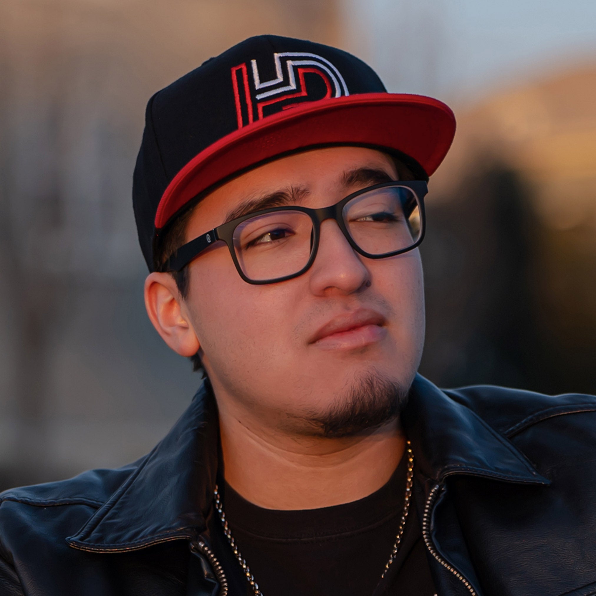 Man Wearing Black Gamer Glasses