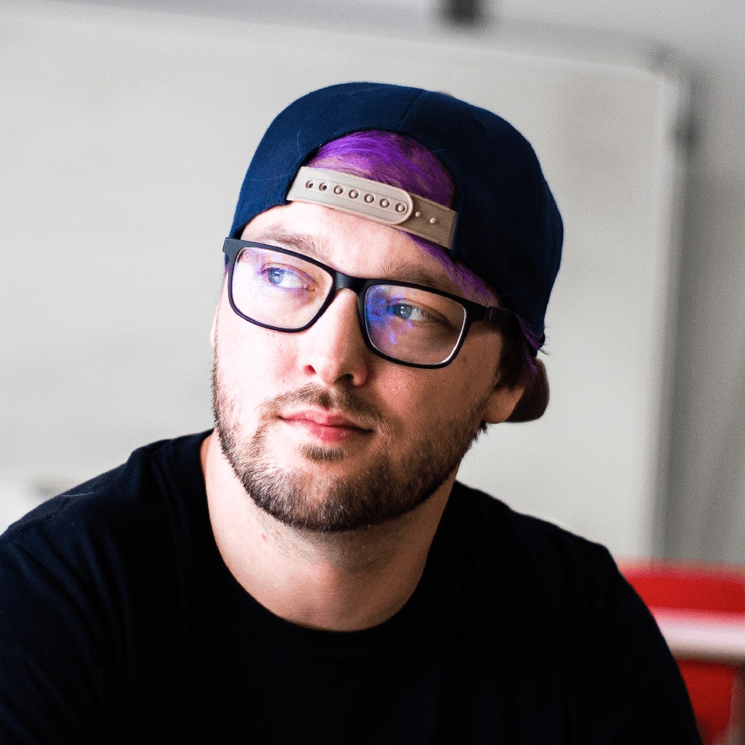 Man Wearing Black Gaming Glasses