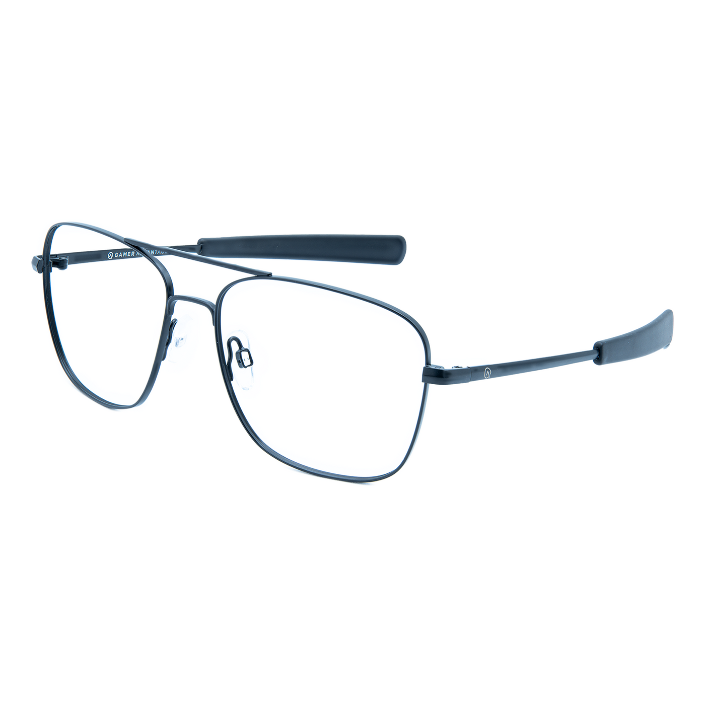 Slay Focus Lens Black Aviator Gamer Glasses-Angle #color_obsidian