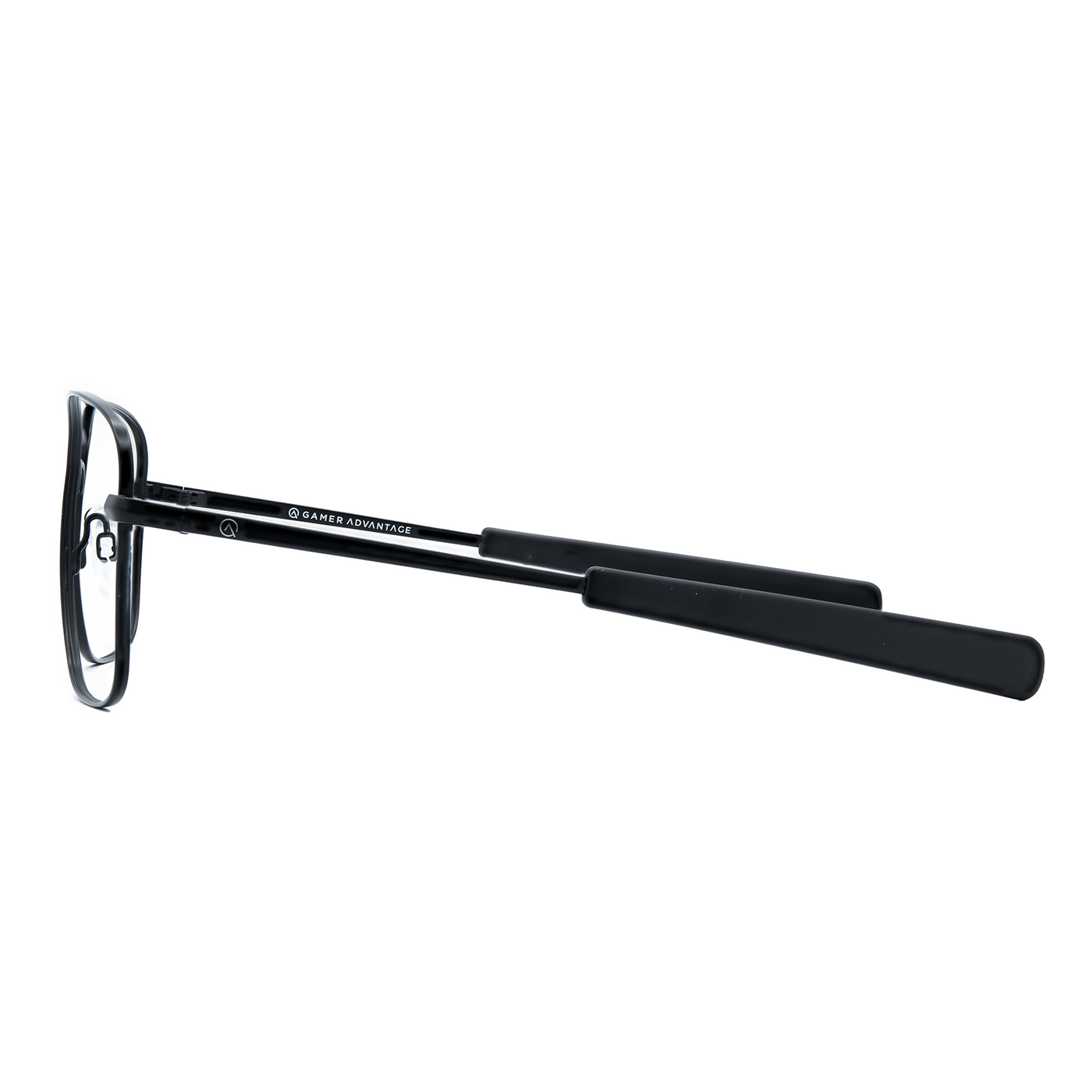 Slay Gun Metal Aviator Gamer Glasses Side #color_obsidian