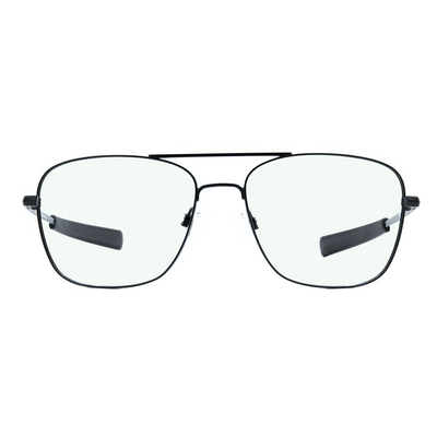 Slay Sleep Lens Black Aviator Gamer Glasses Front #color_obsidian