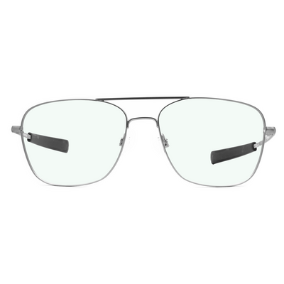 Slay Sleep Lens Silver Aviator Gamer Glasses Front #color_gun-metal