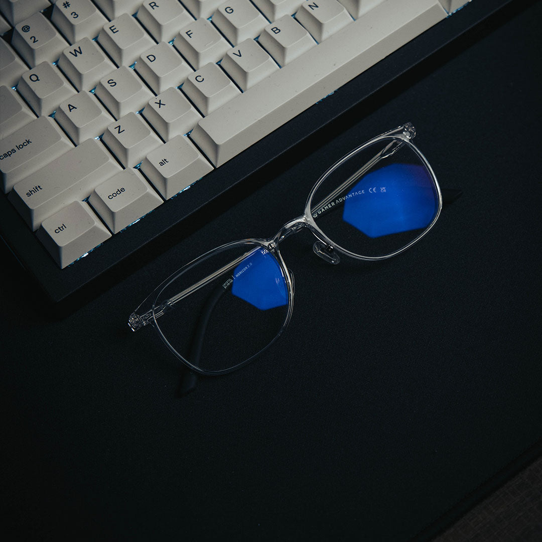 Clear Gaming Glasses Front Blue Light Blocking Lens 