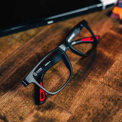 Black Gaming Glasses Front Focus Lens #color_obsidian