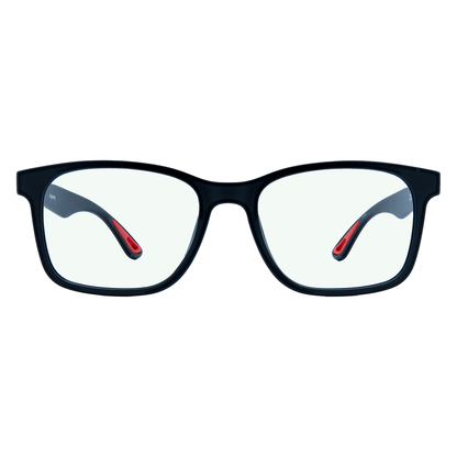 Black Gamer Glasses Front Sleep Lens #color_obsidian