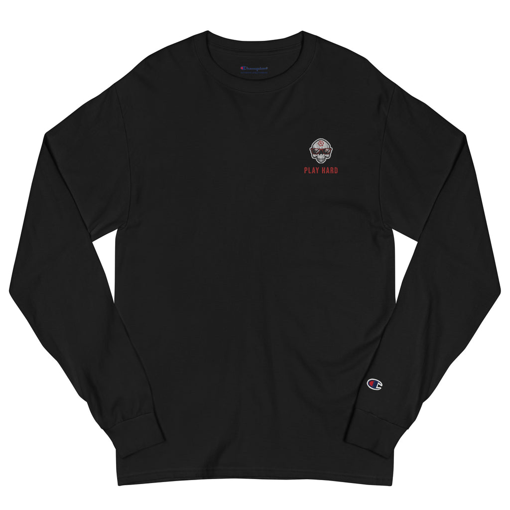 Skull Embroidered Champion Long Sleeve Shirt – Gamer Advantage