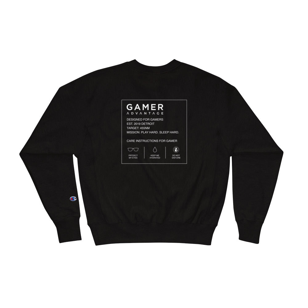 Champion Sweatshirt Gamer Care Instructions Back Black S